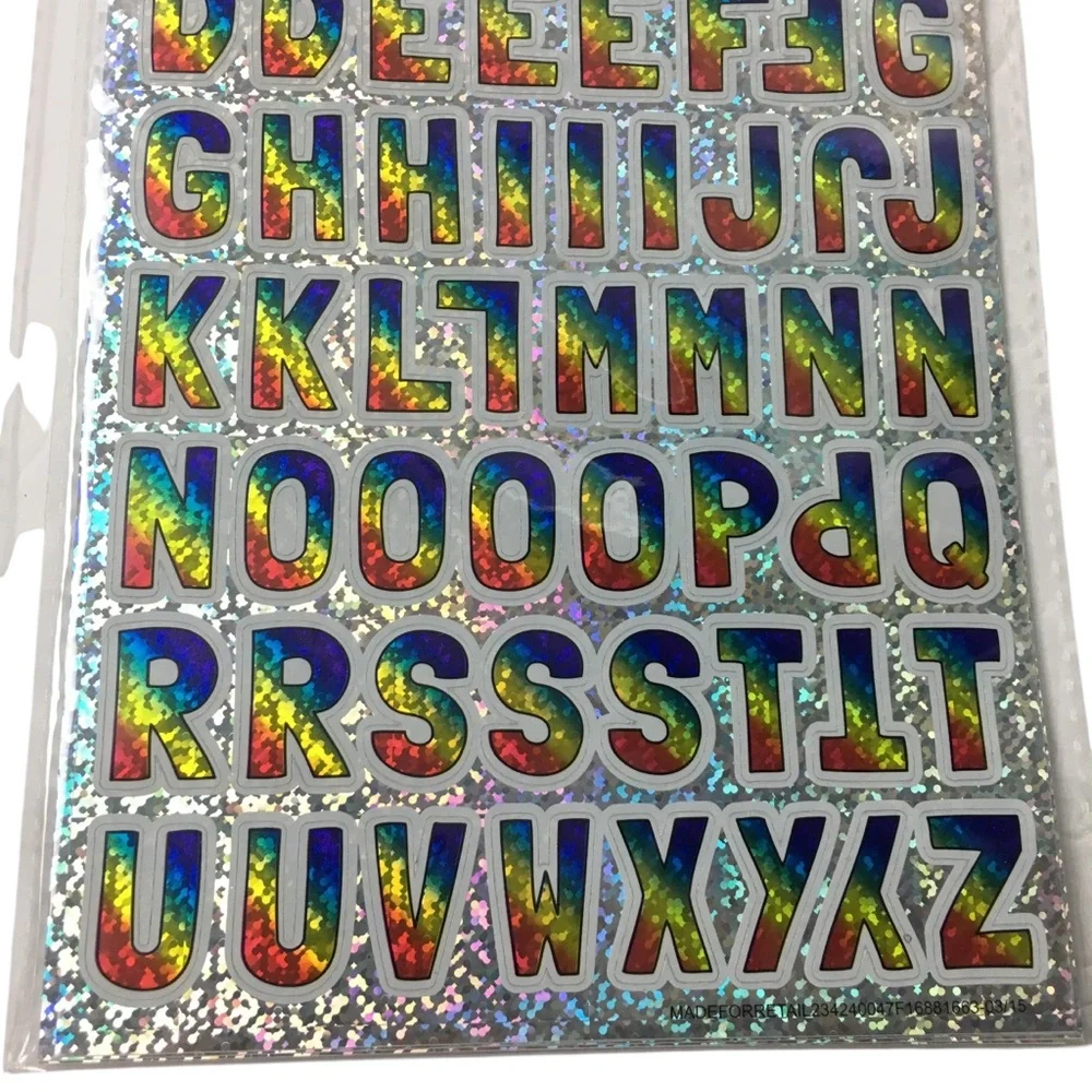 Alphabet Rainbow Holographic Stickers 10 Sheets 570 Total Classroom Uppercase